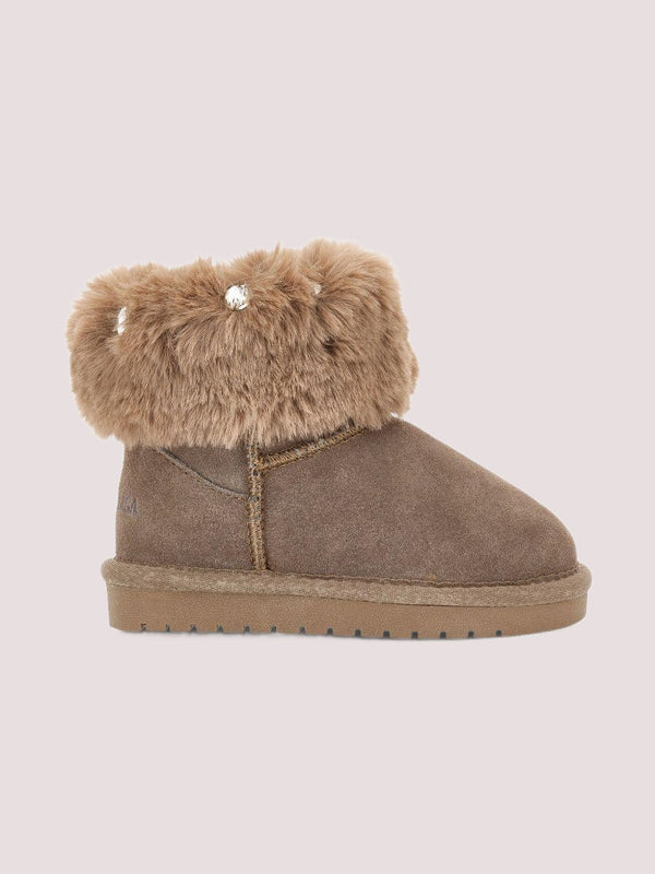 Stivali per bambina Monnalisa marroni con design slip-on<BR/> 8CF004 6702 /0009 MONNALISA 