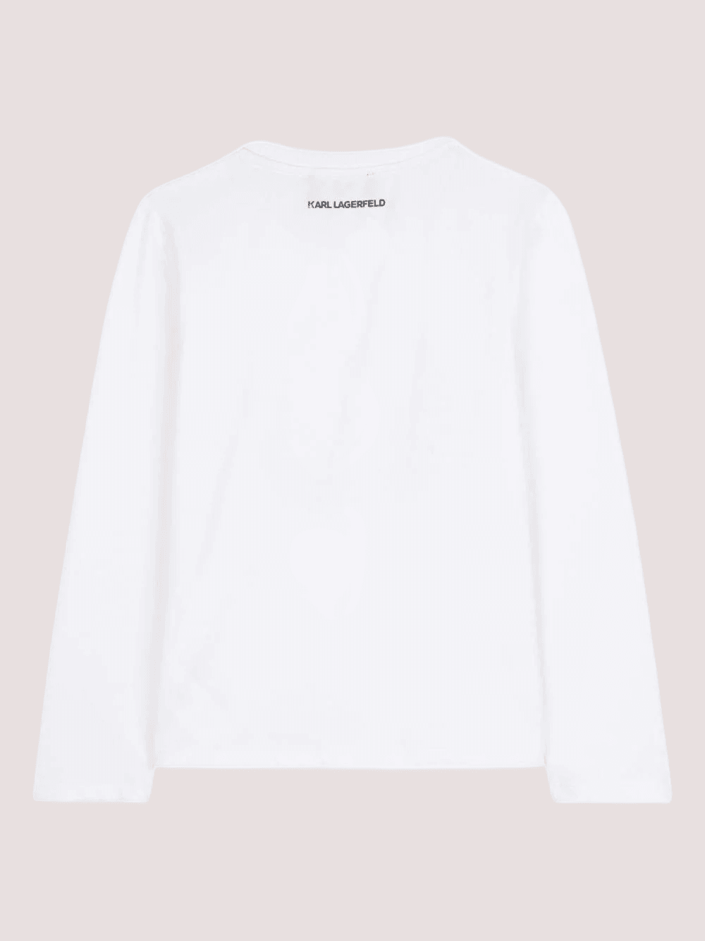 T-shirt a maniche lunghe bianca con scollo rotondo Z30940 /10P KARL LAGERFELD 