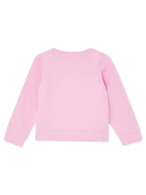 Felpa chiusa bambina rosa con cuori glitterati