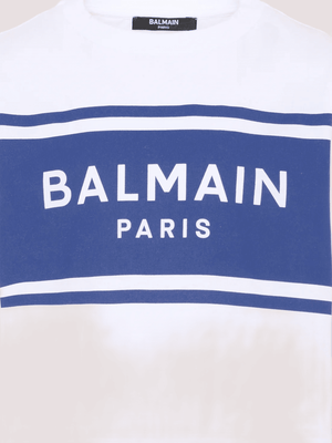 T-shirt con logo stampato BY8P11 Z3672 /100BL BALMAIN 