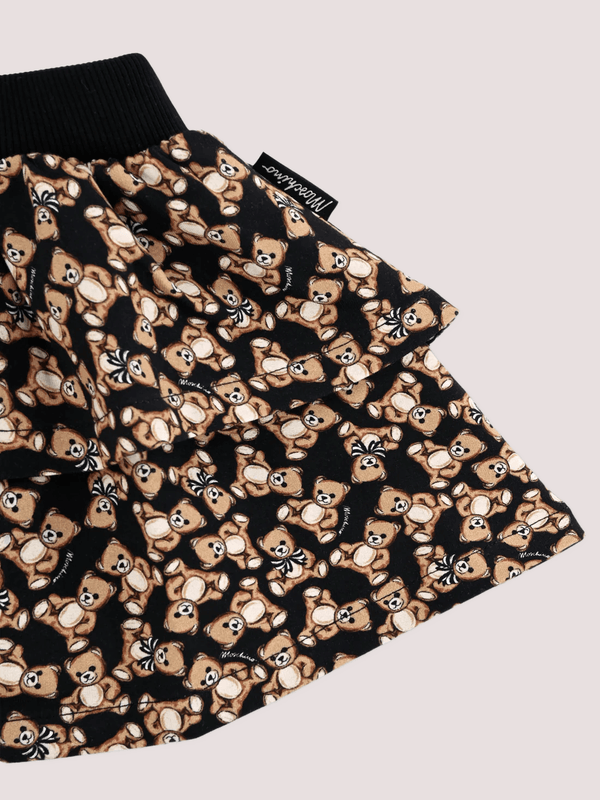 Gonna nera per neonata con Teddy Bear all over<BR/> MDJ01N LDB5C /84923 MOSCHINO 