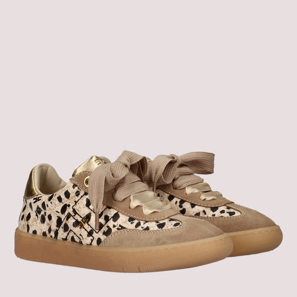 Sneakers basse con stampa animalier beige/gold F4A9 E0514 1917 /X673 ELISABETTA FRANCHI La Mia Bambina 