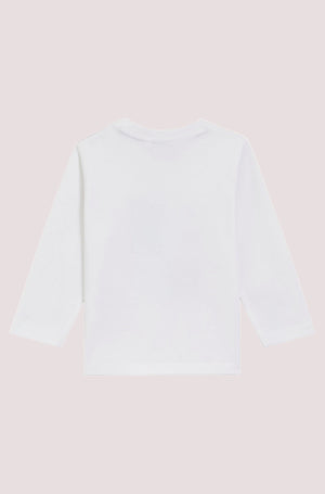 Maglia a maniche lunghe per bambini in cotone con grafica con logo J52472 /N50 BOSS 