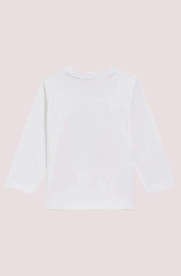 Maglia a maniche lunghe per bambini in cotone con grafica con logo J52472 /N50 BOSS 