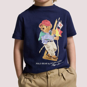 T-shirt in jersey di cotone con l'orso polo 322A12428 /001 POLO RALPH LAUREN 