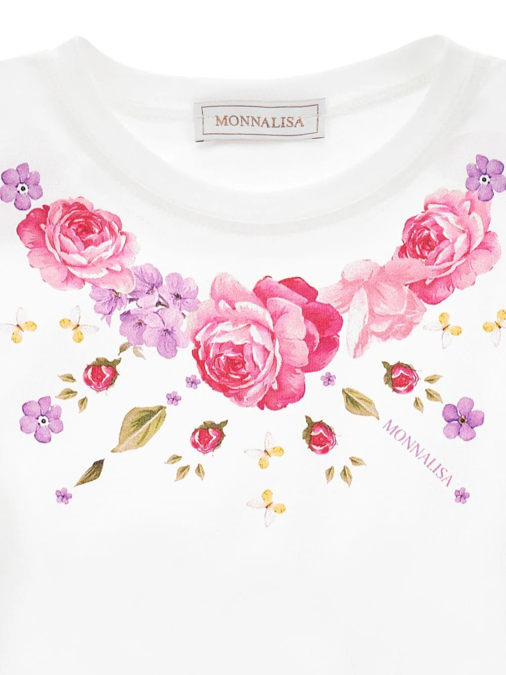 T-shirt stampa Rose 11G605 7201 /99 MONNALISA 