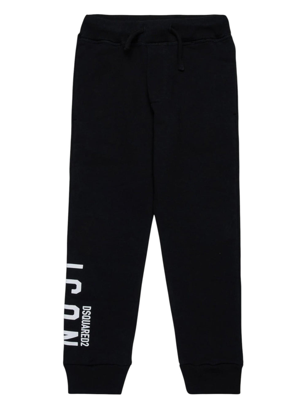 Pantalone bambino nero con stampa Icon