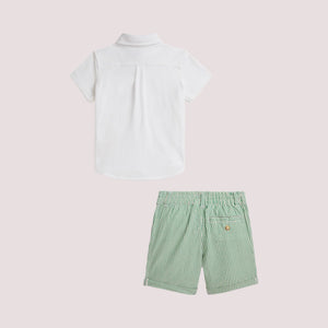 Camicia oxford in maglia e pantaloncini seersucker 320B14096 /001 POLO RALPH LAUREN 