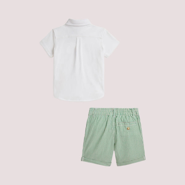 Camicia oxford in maglia e pantaloncini seersucker 320B14096 /001 POLO RALPH LAUREN 