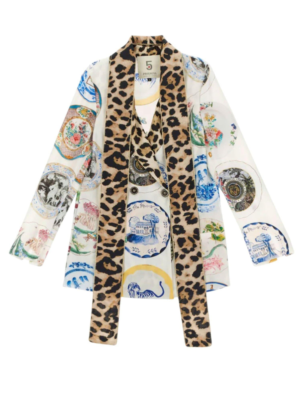 Giacca donna Table Picnic Milch in fantasia piatti e dettagli animalier