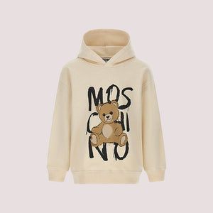 Felpa ivory per bambini con Teddy Bear e logo HUF098 LCA77 /10123 MOSCHINO 