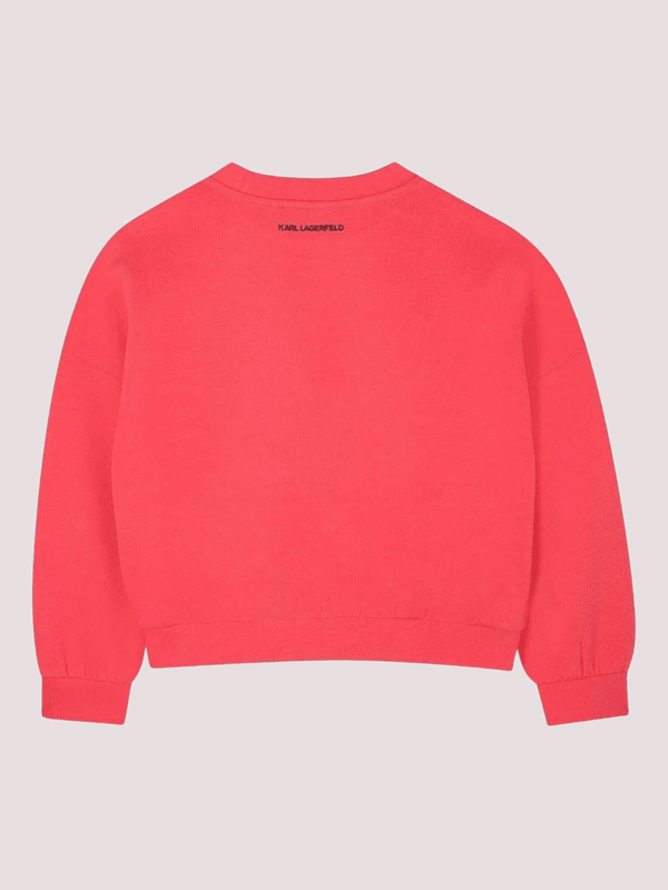 Felpa per bambino Hero Ikon Karl & Choupette rosso con dettaglio logo sul retro Z30606 /98A KARL LAGERFELD 