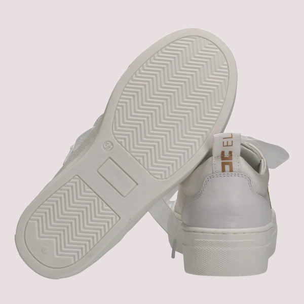 Sneakers basse in tessuto con logo ricamato ivory white F4A9 E0528 1256 /0139 ELISABETTA FRANCHI La Mia Bambina 