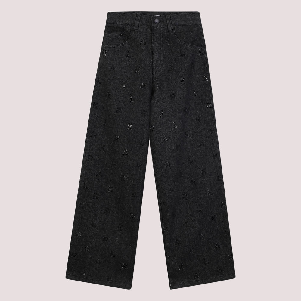 Jeans nero  logato con strass Z30595 /Z16 KARL LAGERFELD 