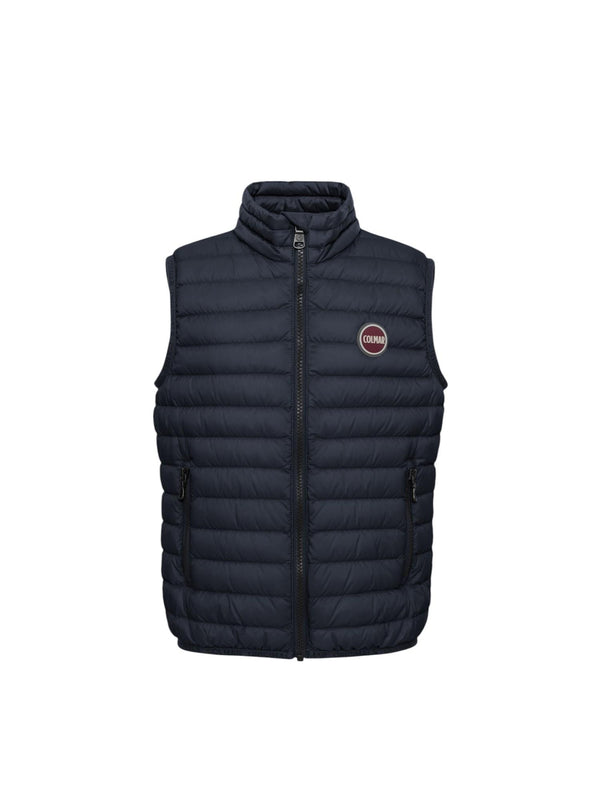 Gilet blu con interno a contrasto