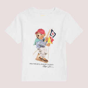 T-shirt in jersey di cotone con l'orso polo 323A12428 /001 POLO RALPH LAUREN 