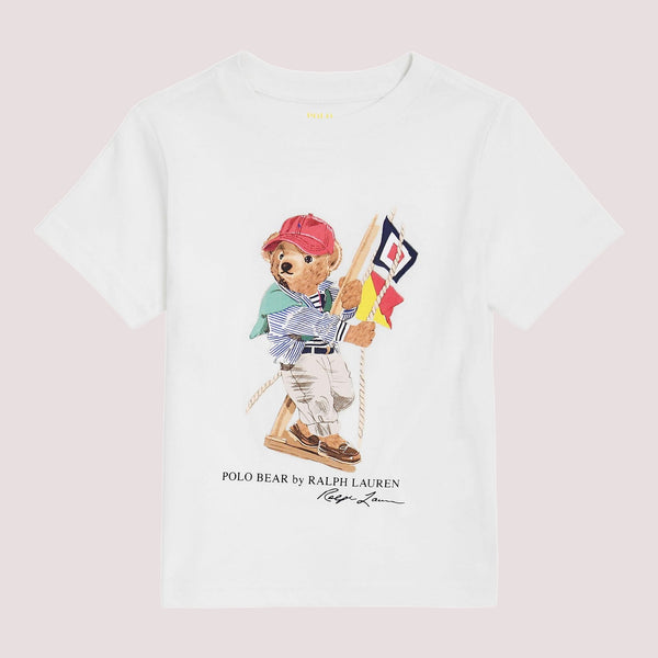 T-shirt in jersey di cotone con l'orso polo 323A12428 /001 POLO RALPH LAUREN 