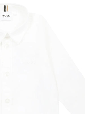 Camicia neonato bianca a maniche corte con bottoni