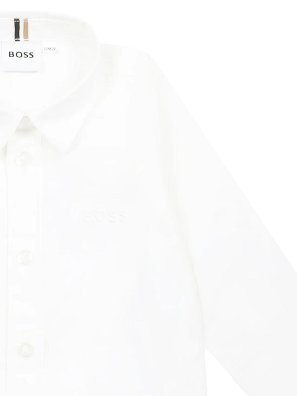 Camicia neonato bianca a maniche corte con bottoni