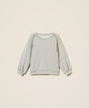 Felpa con catene di strass e perle 252LI2MCC /00082 TWINSET 