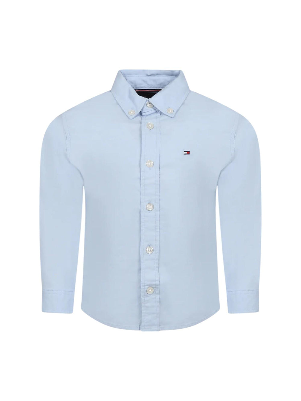 Camicia azzurra bambino in cotone stretch