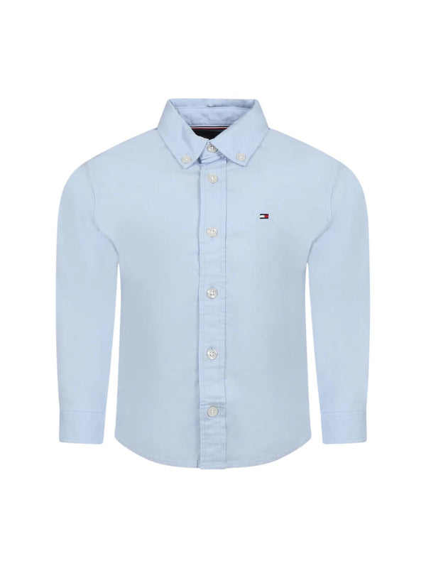 Camicia azzurra bambino in cotone stretch