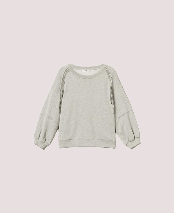 Felpa con catene di strass e perle 252LI2MCC /00082 TWINSET 