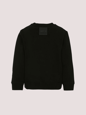 Felpa nera per bambini con logo N30284 /09B LANVIN 
