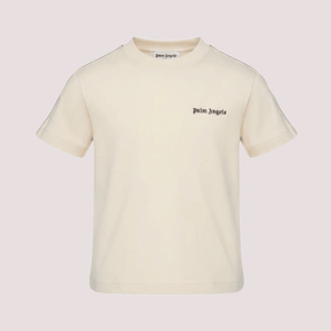 T-shirt con logo stampato sul petto e bande in gros-grain avorio sulle maniche PBAA011S26JER001 /92 PALM ANGELS 