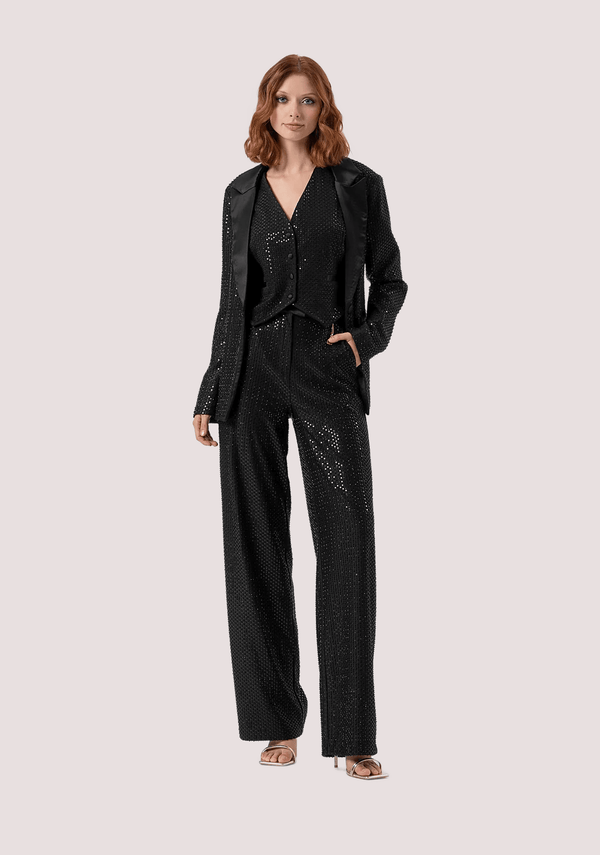 Pantalone a palazzo wide in tessuto con paillettes FQ25WV3001W815R9 /53 FRACOMINA 