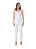 Women's Slim Fit White Chino Pants with Turn-Up
