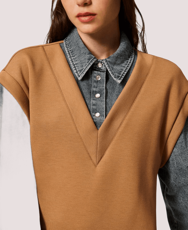 Abito corto in tessuto scuba e jeans 252LI2PBB /12671 TWINSET 