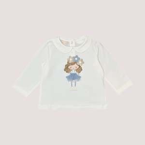 T-shirt con stampa bambina HF5067 J0088 /T9091 LIU JO 