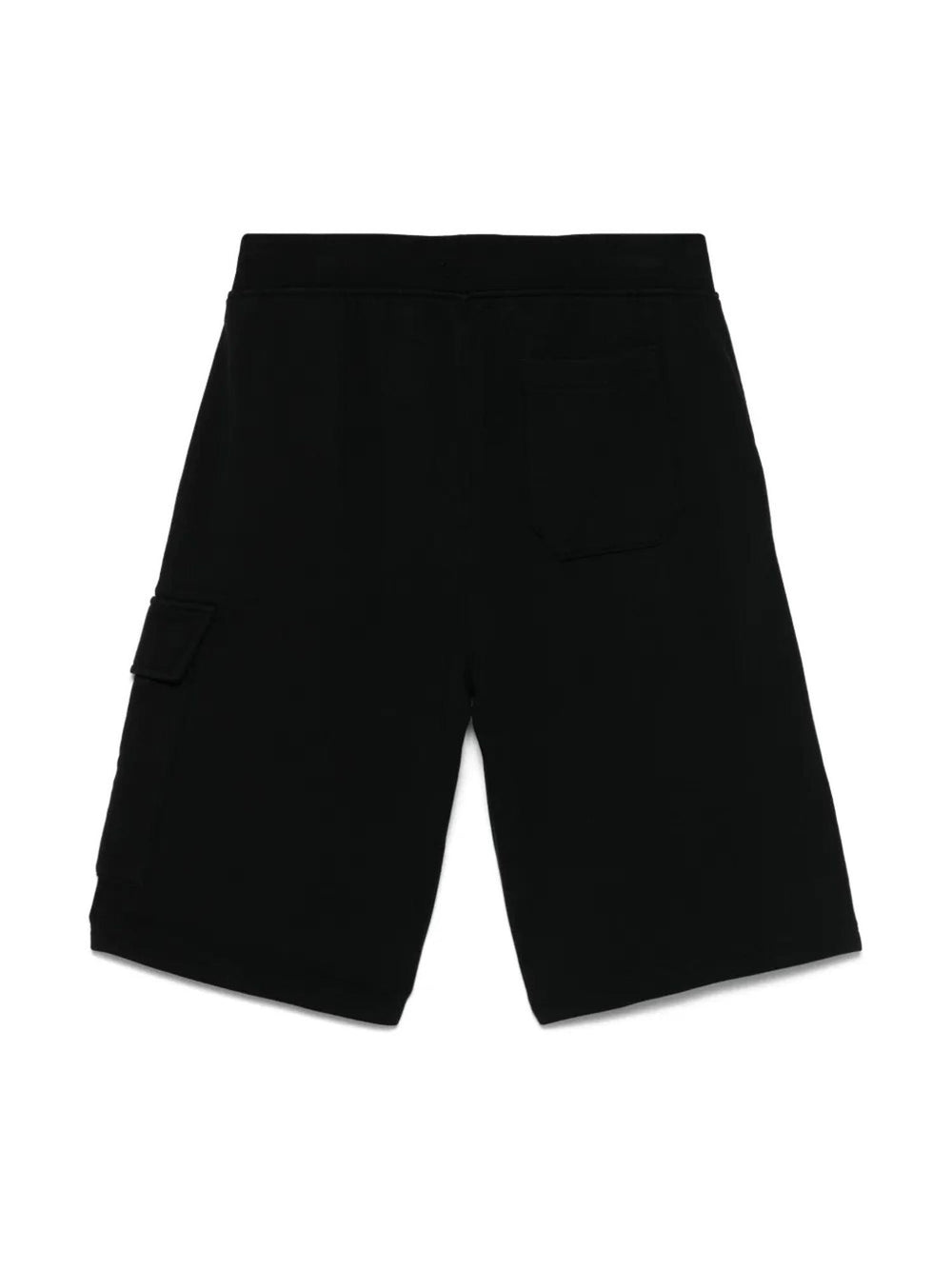 Shorts bambino neri in cotone con tasca cargo e lente