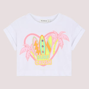 T-shirt con stampa in glitter U21951 /10P BILLIEBLUSH 