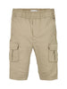 Bermuda cargo bambino color sabbia in tessuto tecnico elasticizzato
