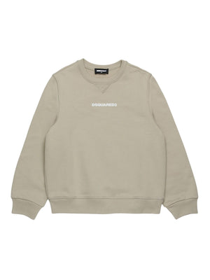 Felpa bambino grigio-beige con logo