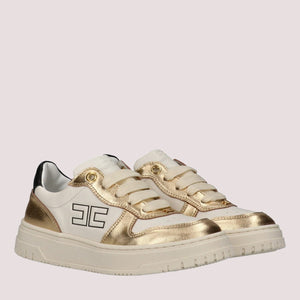 Sneakers basse con inserti metallici gold/butter F4A9 E0521 0092 /B070 ELISABETTA FRANCHI La Mia Bambina 