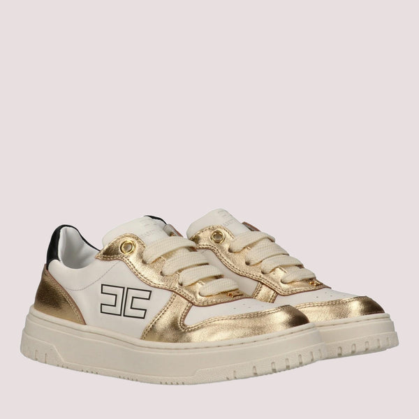 Sneakers basse con inserti metallici gold/butter F4A9 E0521 0092 /B070 ELISABETTA FRANCHI La Mia Bambina 