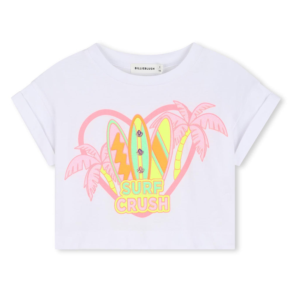 T-shirt con stampa in glitter U21951 /10P BILLIEBLUSH 