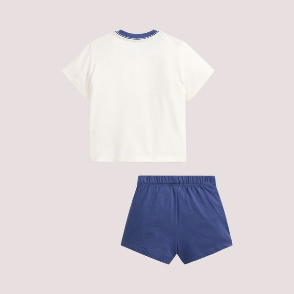 T-shirt e pantaloncini in jersey di cotone con l'orso polo 320B14037 /001 POLO RALPH LAUREN 