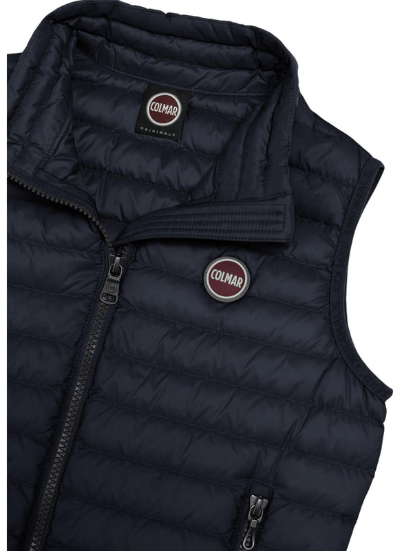 Gilet blu con interno a contrasto