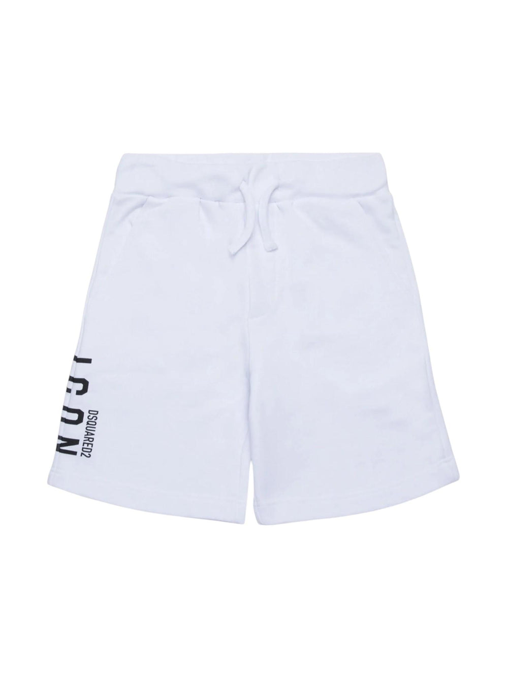 Shorts bambino bianchi con stampa Icon