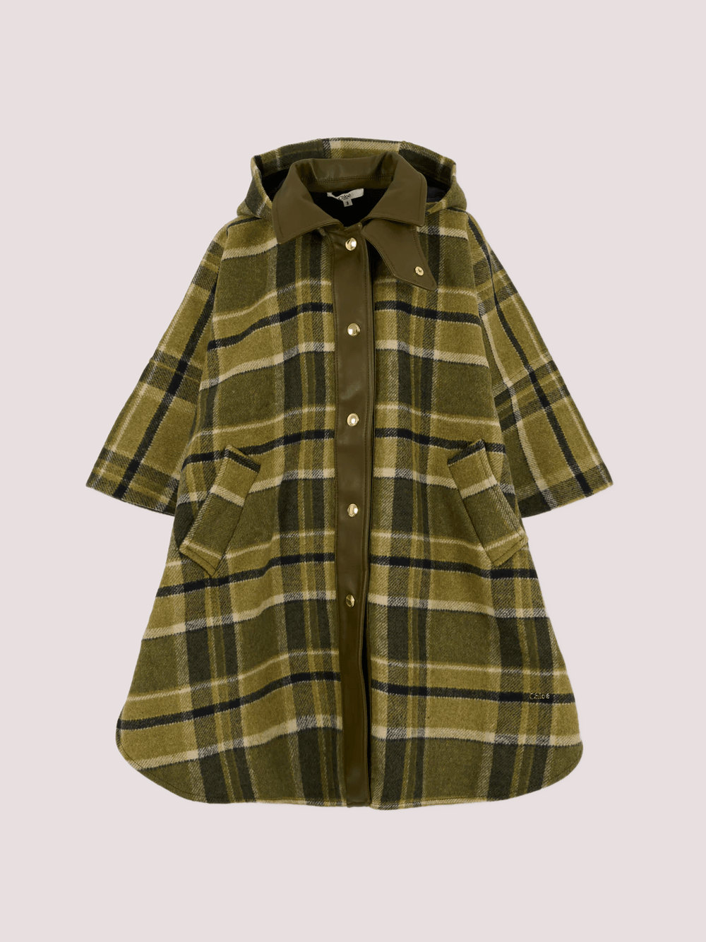 Cappa a quadri sul verde C20670 /Z67 CHLOE 