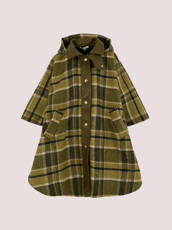 Cappa a quadri sul verde C20670 /Z67 CHLOE 