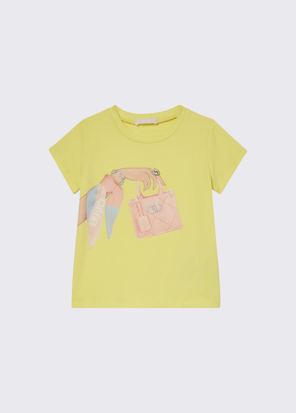 T-shirt con stampa e castoni KA6027 JS003 /P9343 LIU JO 