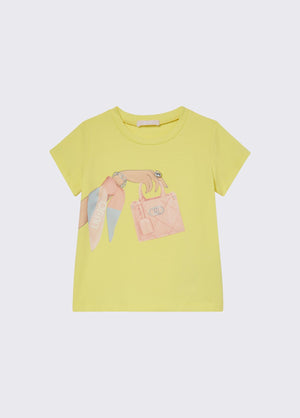 T-shirt con stampa e castoni KA6027 JS003 /P9343 LIU JO 