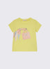 T-shirt con stampa e castoni