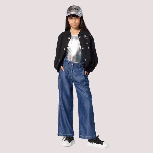 Pantalone largo con logo ricamato sul retro D62582 /Z28 DKNY 