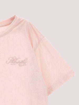 T-shirt ricamo scritta I1G609 7206 /94 PHILOSOPHY KIDS 